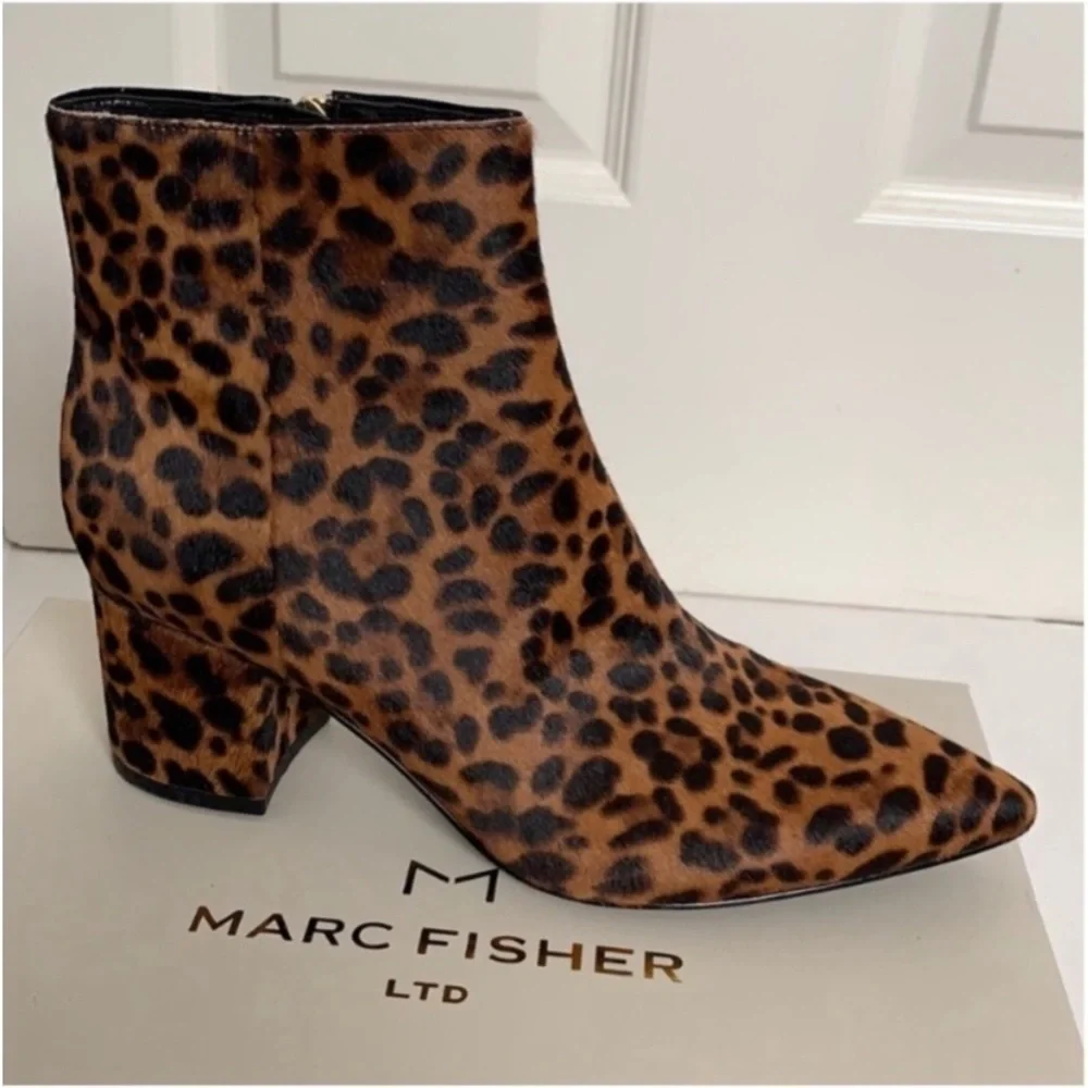 Marc Fisher Animal Print Ankle Booties